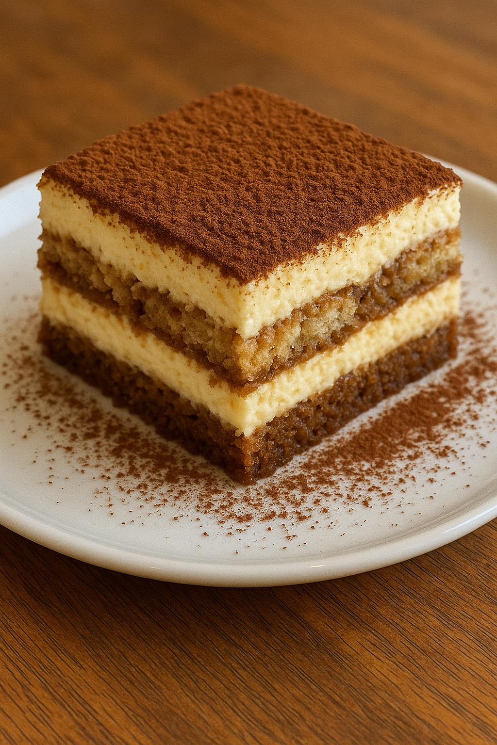Classic tiramisu dessert with coffee and mascarpone